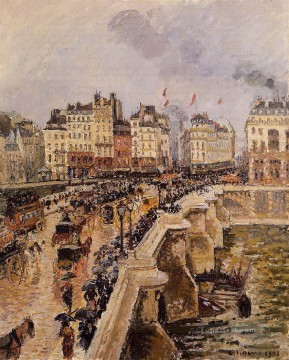  rain Canvas - the pont neuf rainy afternoon 1901 Camille Pissarro